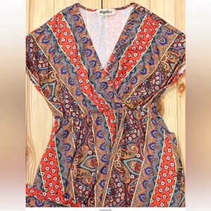 ☀️ Haptics Plus Size Boho Mini Knit Dress